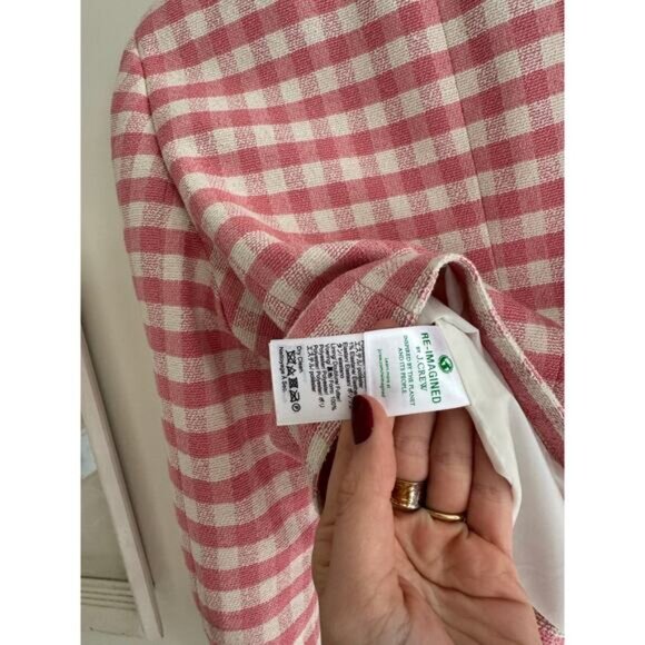 J. CREW Louisa Lady Jacket in Pink Gingham Terry Tweed Size 8 - Picture 10 of 12